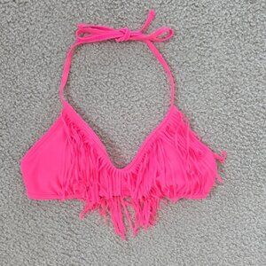Pink Fringe Bikini Top Size Large
